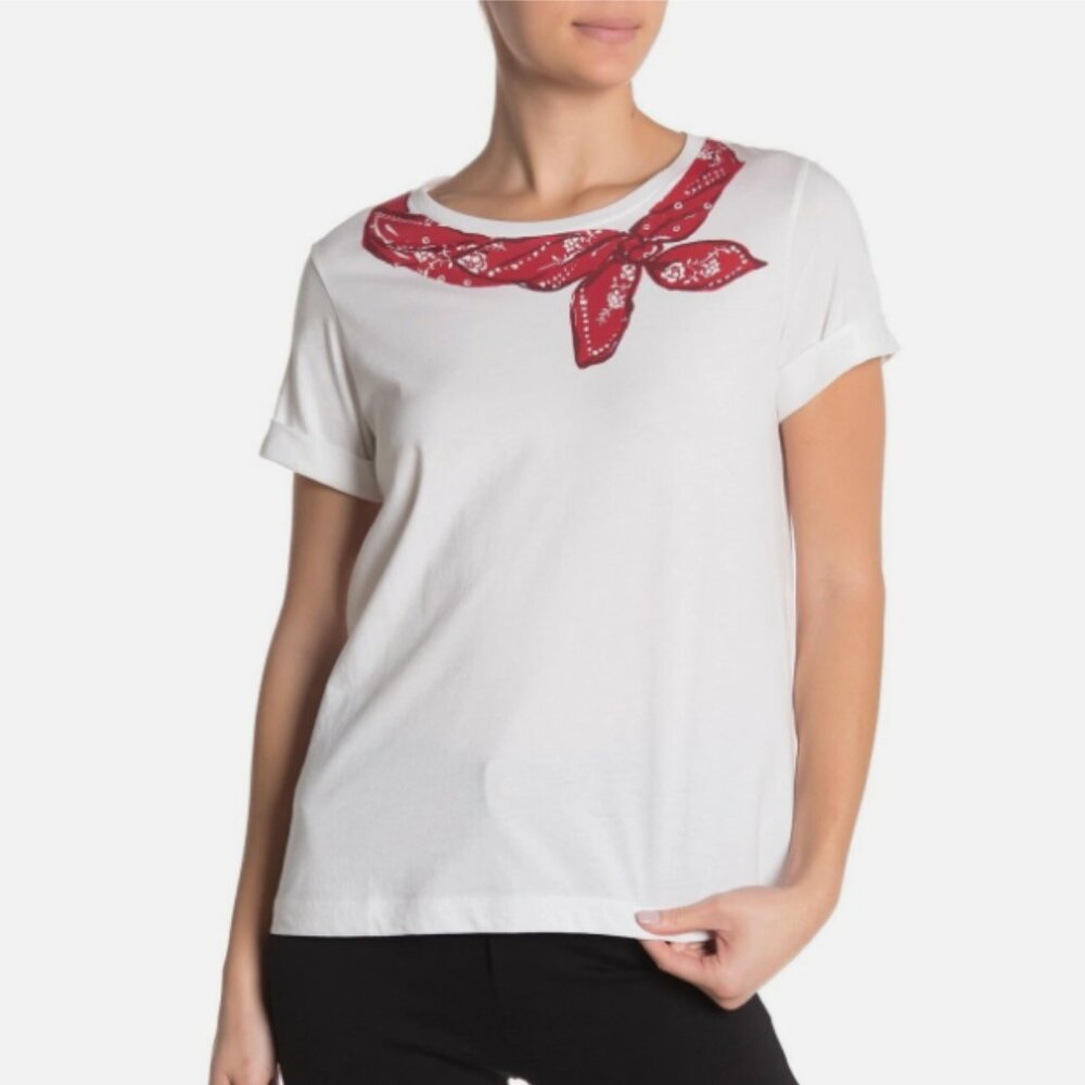KATE SPADE BANDANA PRINT NECK TEE
